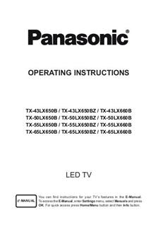 Panasonic TX 50LX660 manual. Camera Instructions.